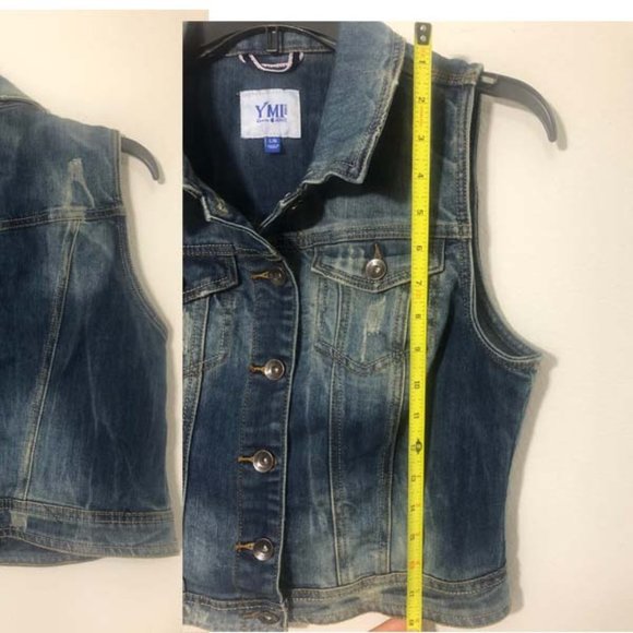 YMI Cropped Denim Vest - Picture 2 of 3